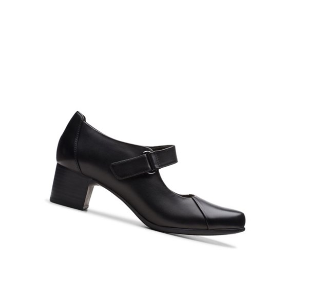 Clarks Un Damson Vibe Leder Mary Jane Schuhe Damen Schwarz | HEAJ42180