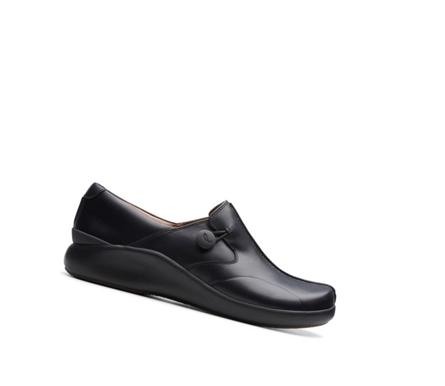 Clarks Un Loop 2 Walk Leder Wanderschuhe Damen Schwarz | LBSY45873