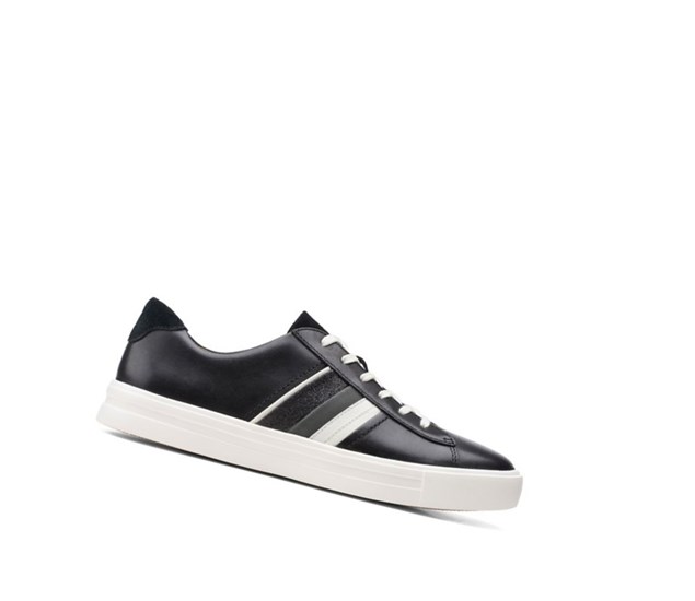 Clarks Un Maui Band Leder Lederschuhe Damen Schwarz | XVYW12075