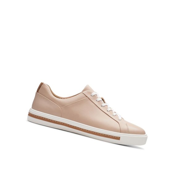 Clarks Un Maui Spitze Leder Flache Schuhe Damen Hautfarbe | LWSV19027