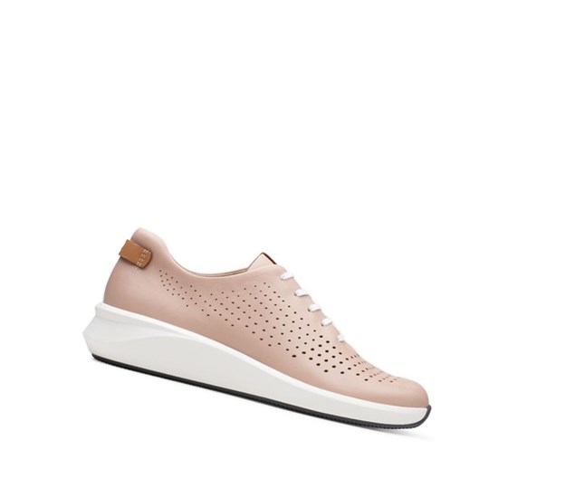 Clarks Un Rio Tie Leder Sneakers Damen Hautfarbe | UXMP57032