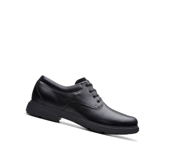 Clarks Un Tread Lo Gore-tex Leder Lederschuhe Herren Schwarz | FATJ67928