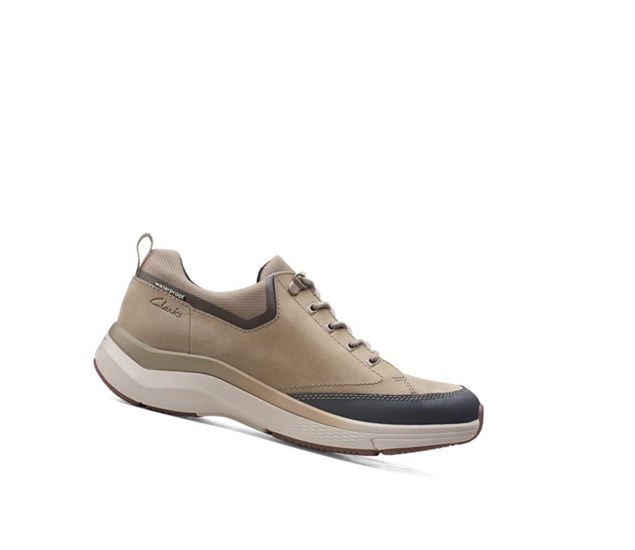 Clarks Wave 2.0 Vibe Nubuck Leder Weite Fit Wanderschuhe Herren Olivgrün | MHUJ20374