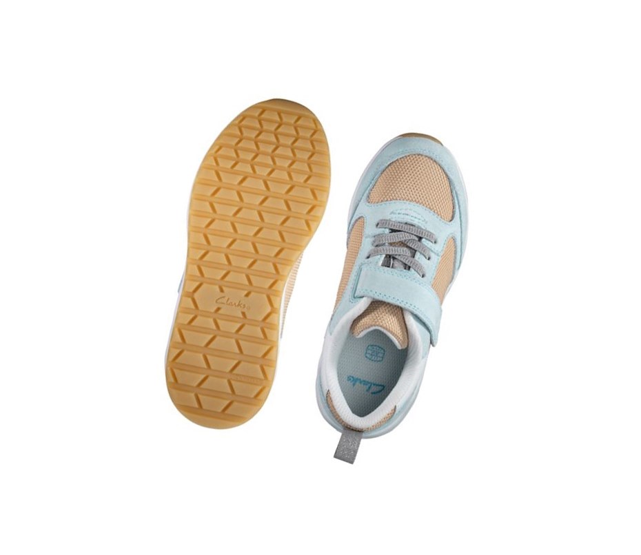 Clarks Aeon Flex Textil Sneakers Jungen Hellblau | CPQI80397