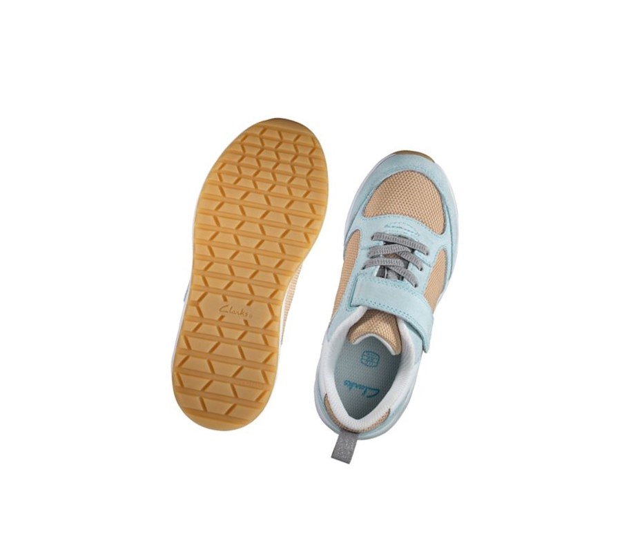Clarks Aeon Flex Textil Sneakers Jungen Hellblau | DZBP80457