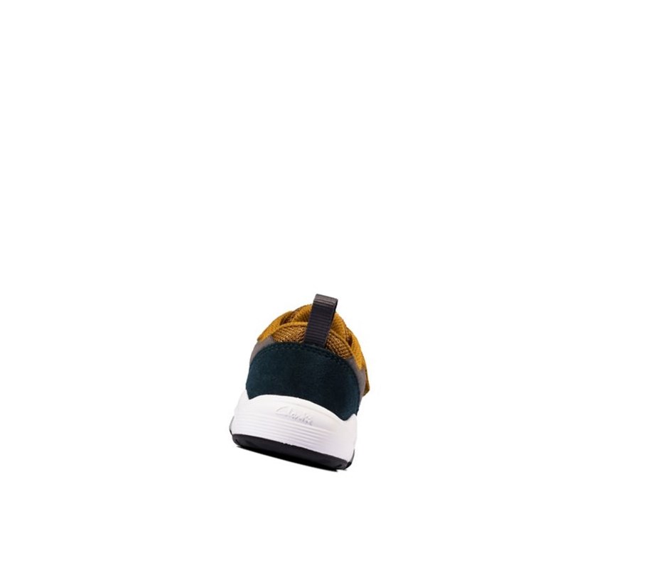 Clarks Aeon Flex Textil Sneakers Jungen Dunkelgrau Gelb | GEBJ50137