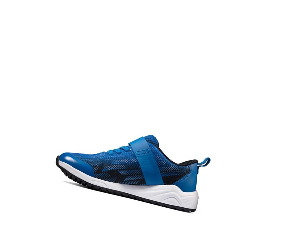 Clarks Aeon Pace Leder Sneakers Jungen Navy Blau | AGCJ71396