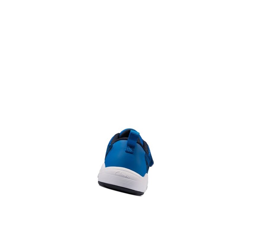 Clarks Aeon Pace Leder Sneakers Jungen Navy Blau | AGCJ71396