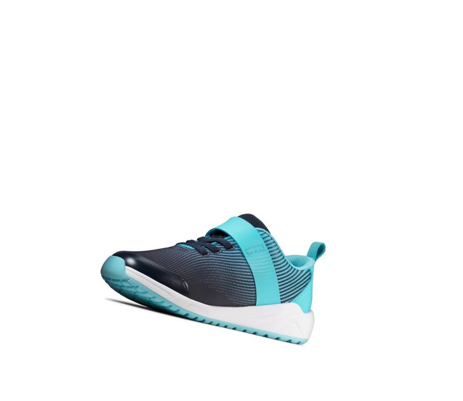 Clarks Aeon Pace Leder Sneakers Jungen Navy | ENRQ32401