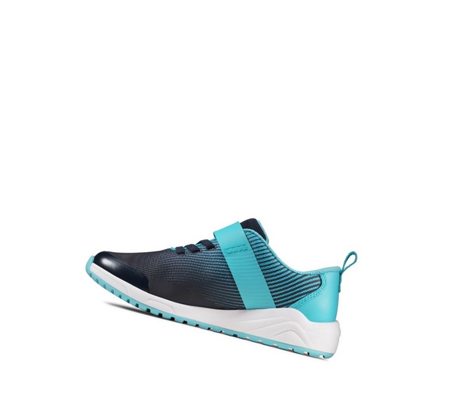 Clarks Aeon Pace Leder Sneakers Jungen Navy | ENRQ32401