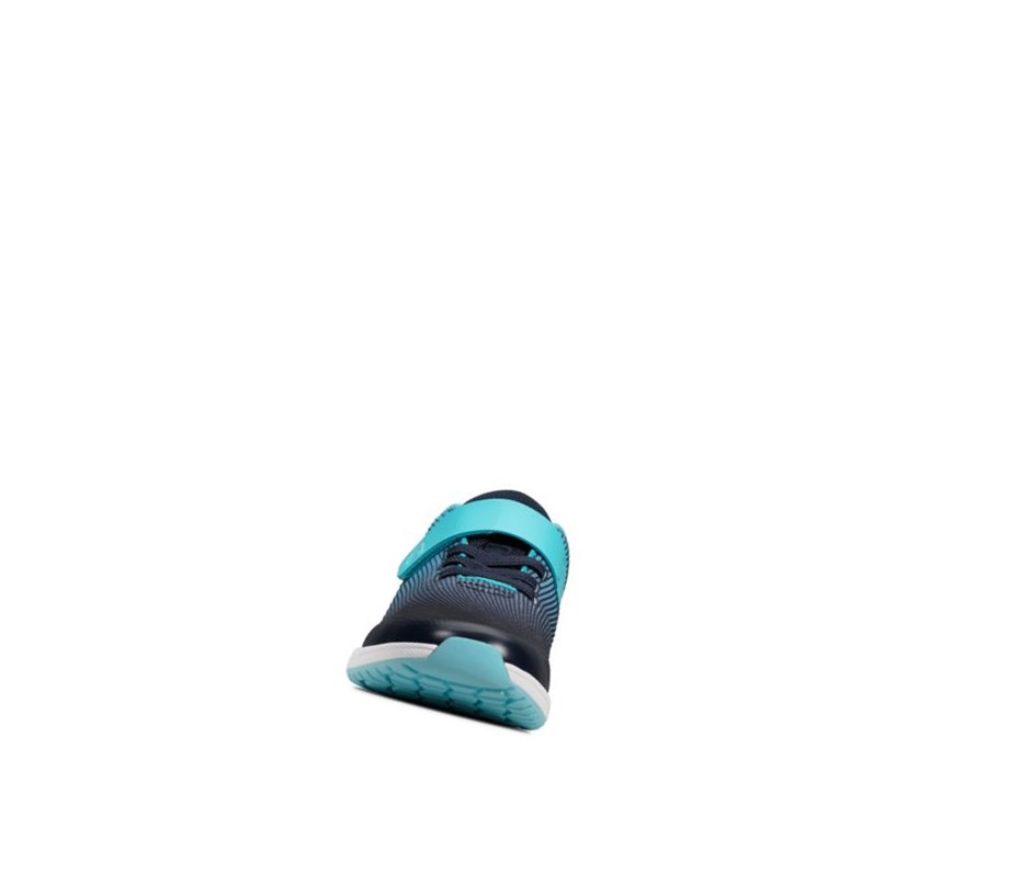 Clarks Aeon Pace Leder Sneakers Jungen Navy | XHMK93658