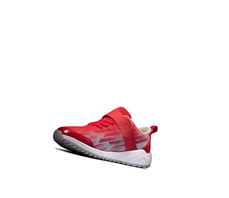 Clarks Aeon Pace Leder Sneakers Jungen Rot Grau | FULM96482