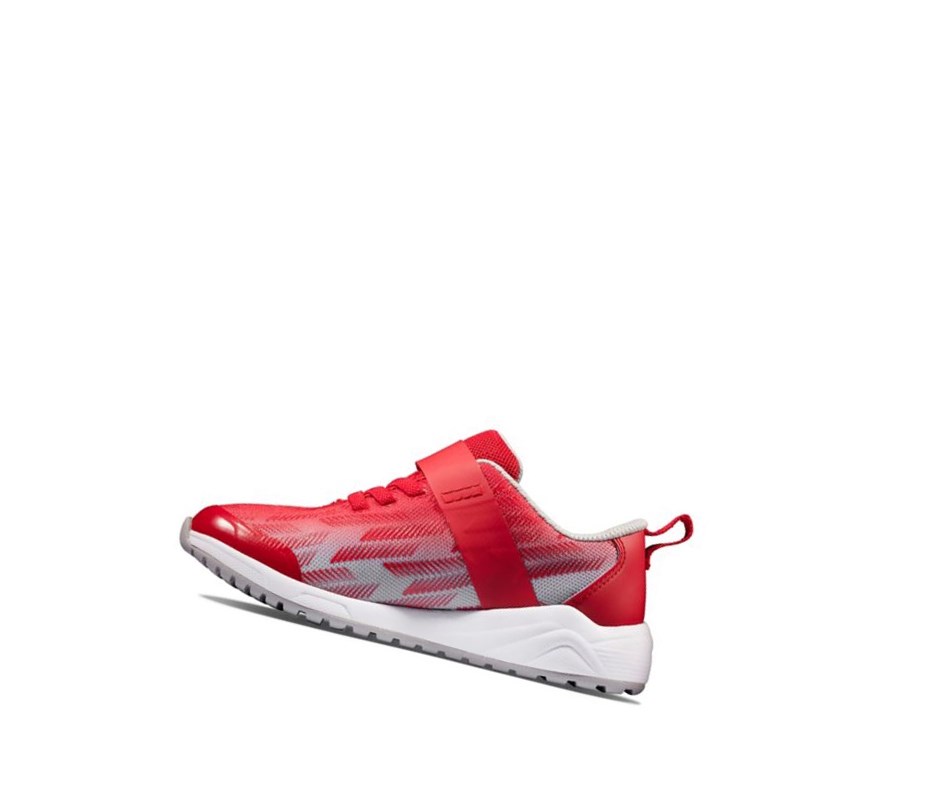 Clarks Aeon Pace Leder Sneakers Jungen Rot Grau | FULM96482