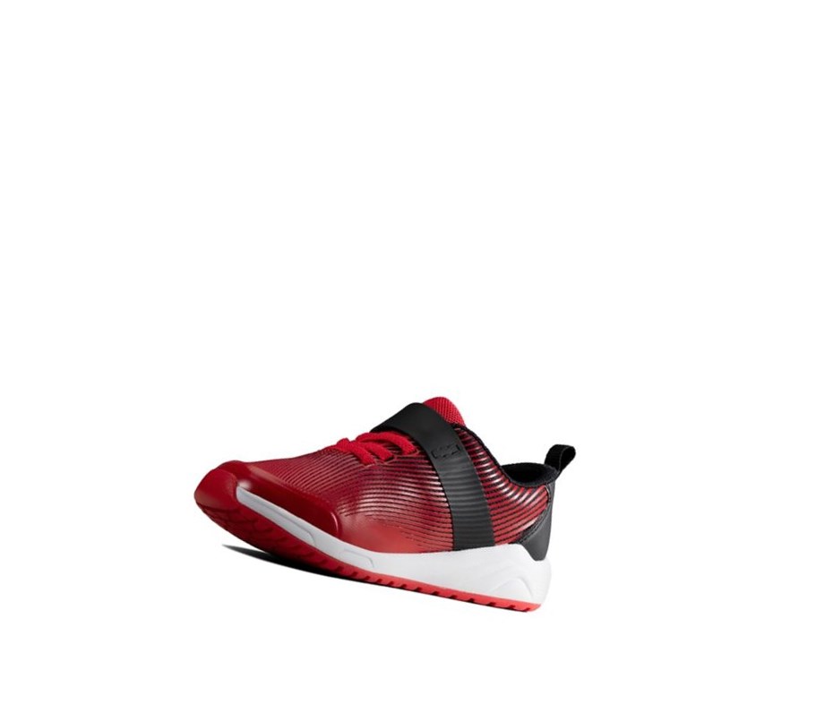 Clarks Aeon Pace Leder Sneakers Jungen Rot | LHFK98407