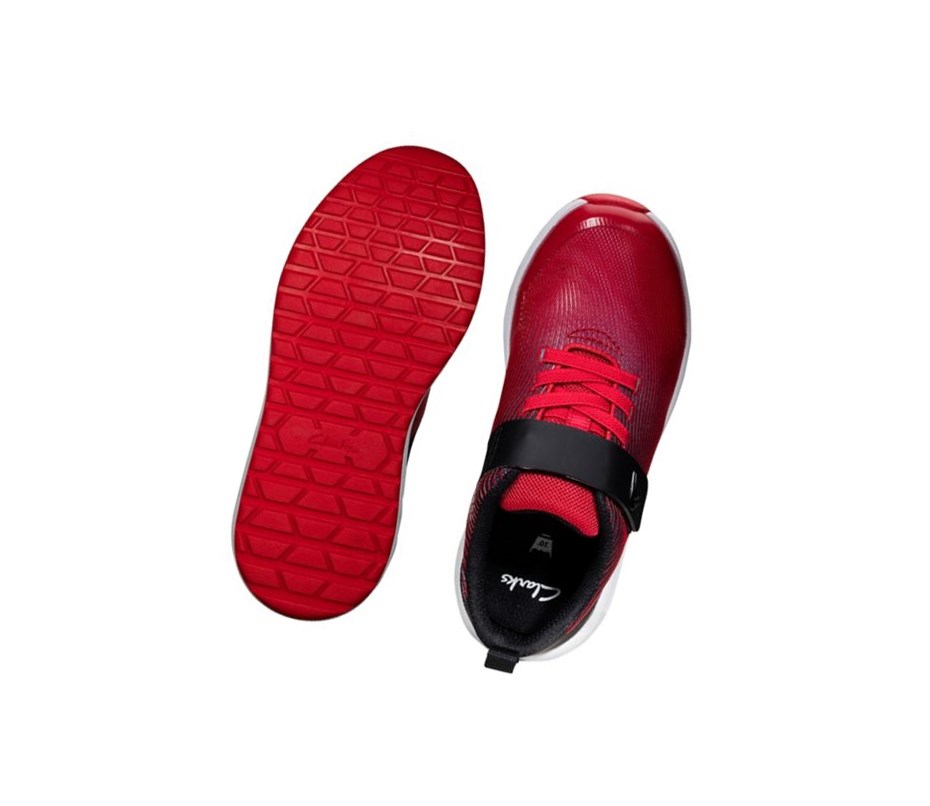 Clarks Aeon Pace Leder Sneakers Jungen Rot | LHFK98407