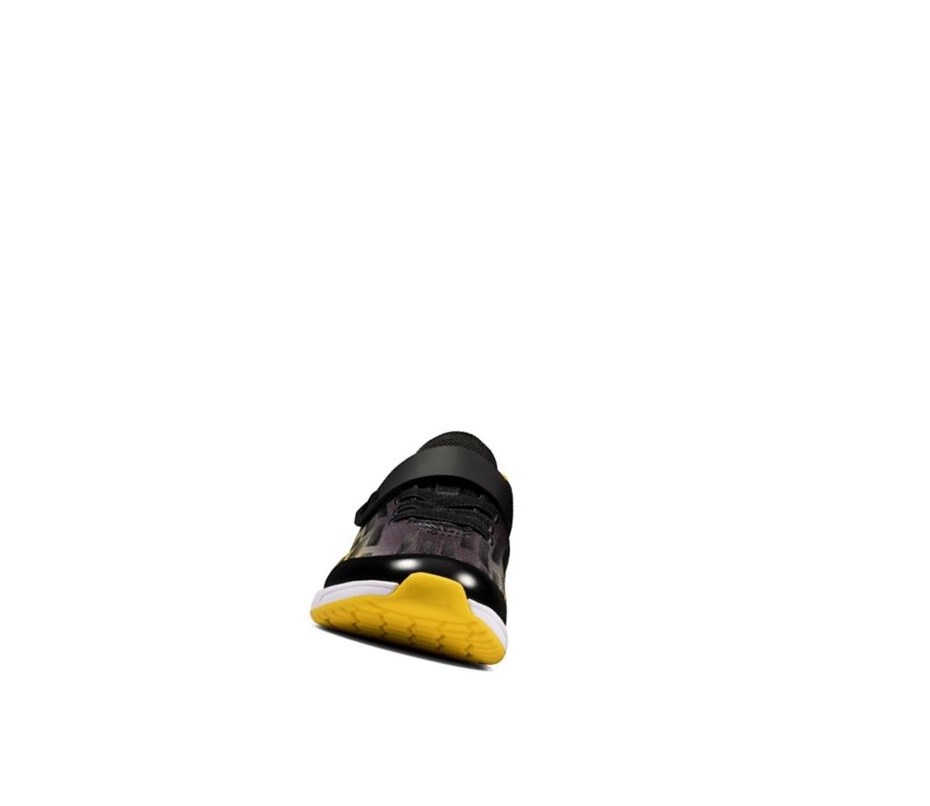 Clarks Aeon Pace Leder Sneakers Jungen Schwarz Gelb | XBKU31562