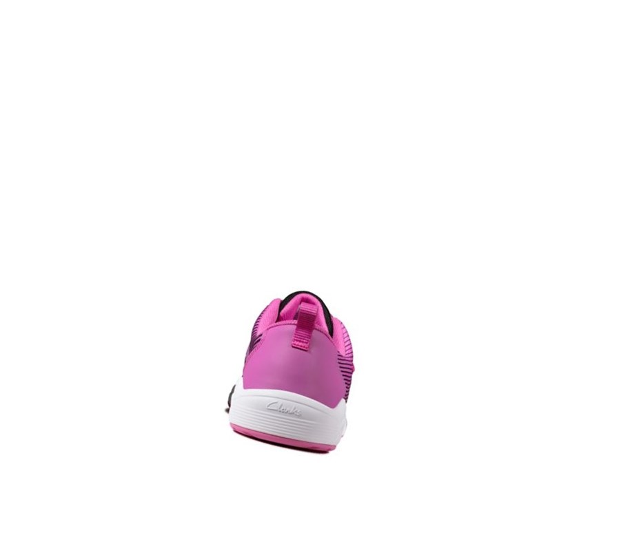 Clarks Aeon Pace Leder Sneakers Mädchen Rosa | QLEK29431