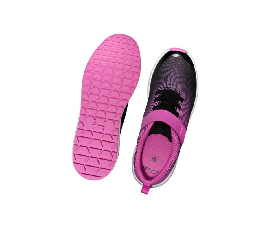 Clarks Aeon Pace Leder Sneakers Mädchen Rosa | QLEK29431