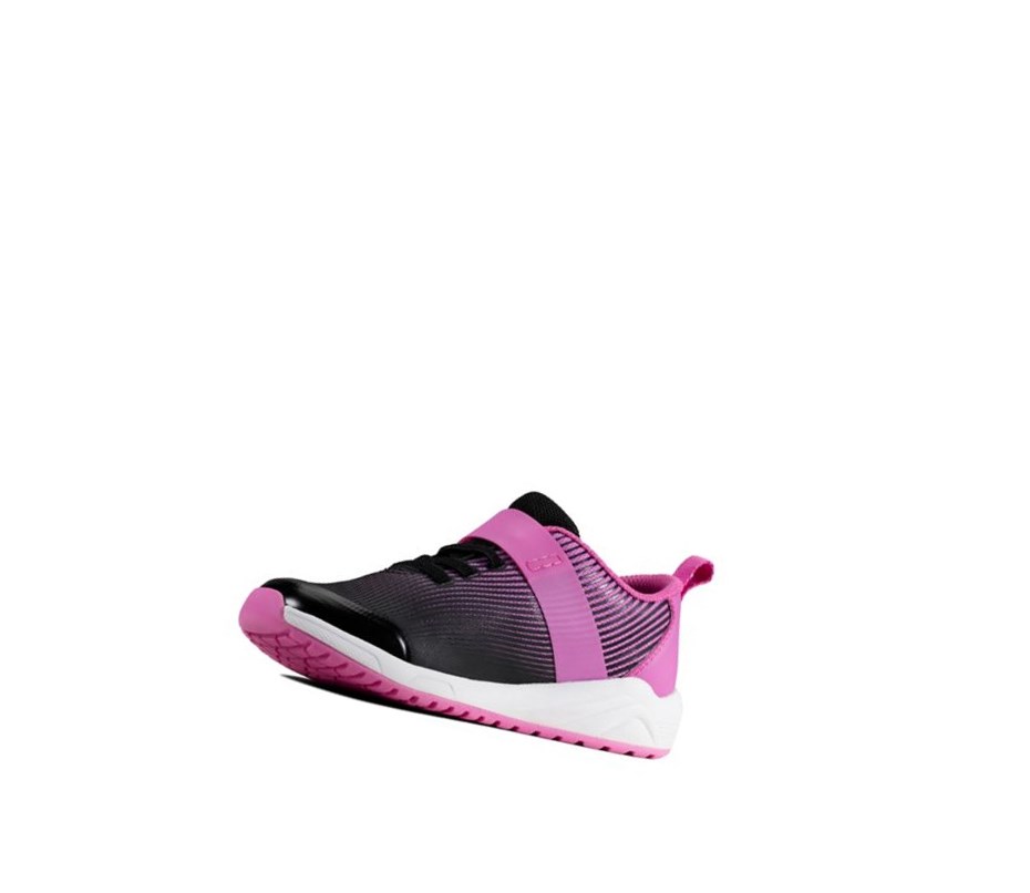 Clarks Aeon Pace Leder Sneakers Mädchen Rosa | XNWJ76930