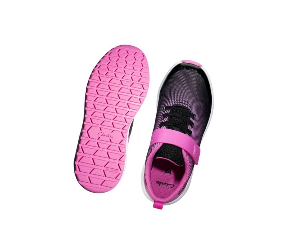 Clarks Aeon Pace Leder Sneakers Mädchen Rosa | XNWJ76930