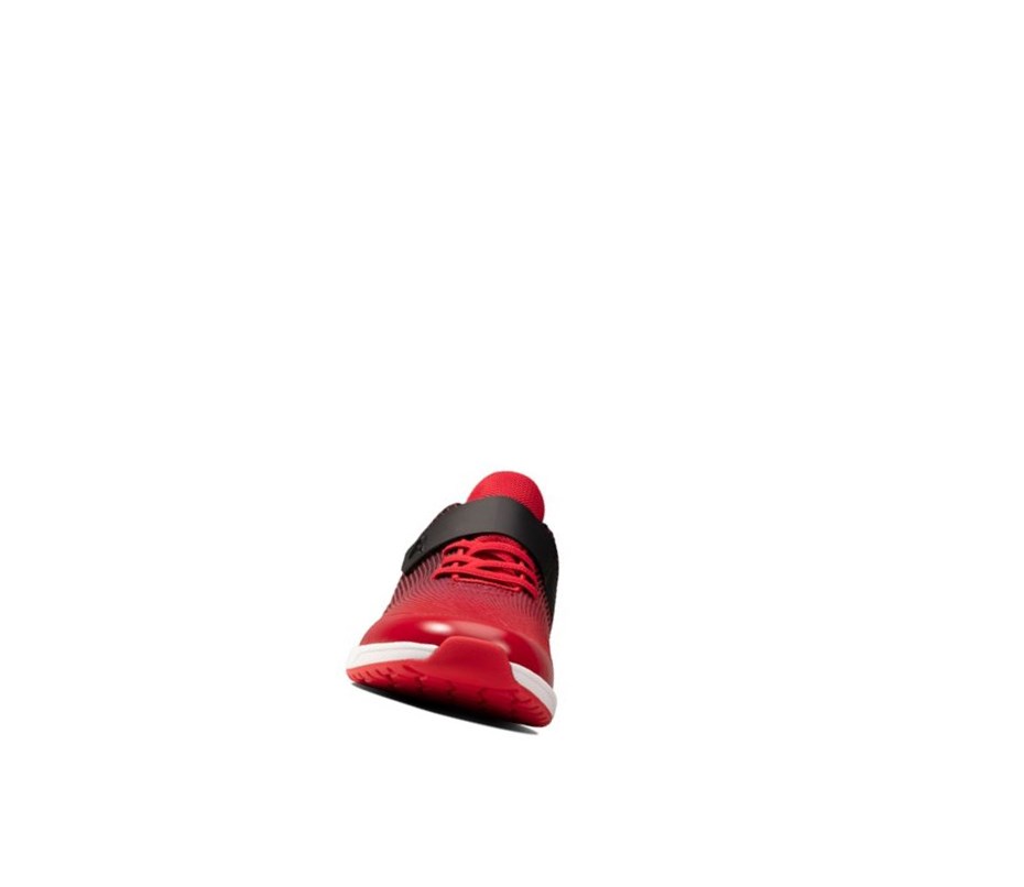 Clarks Aeon Pace Leder Sneakers Mädchen Rot | YHEC71463