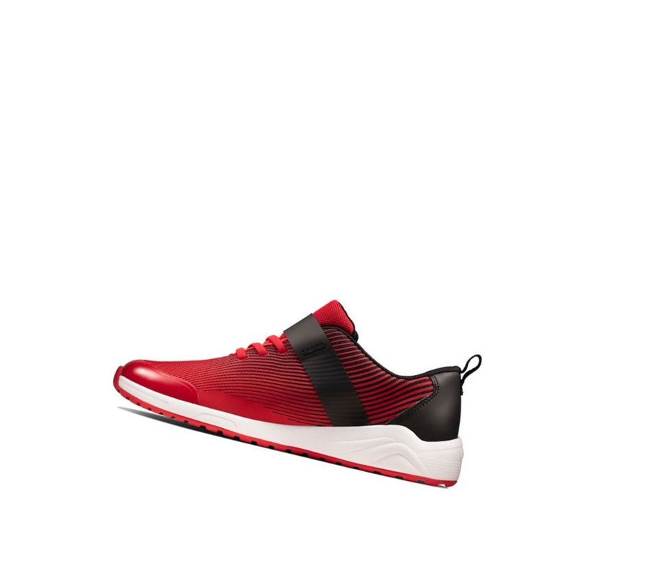 Clarks Aeon Pace Leder Sneakers Mädchen Rot | YHEC71463
