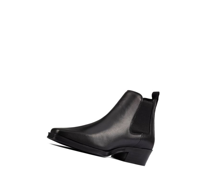 Clarks Alcina Top Leder Chelsea Boots Damen Schwarz | CHWO90514