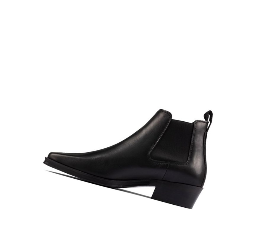 Clarks Alcina Top Leder Chelsea Boots Damen Schwarz | CHWO90514