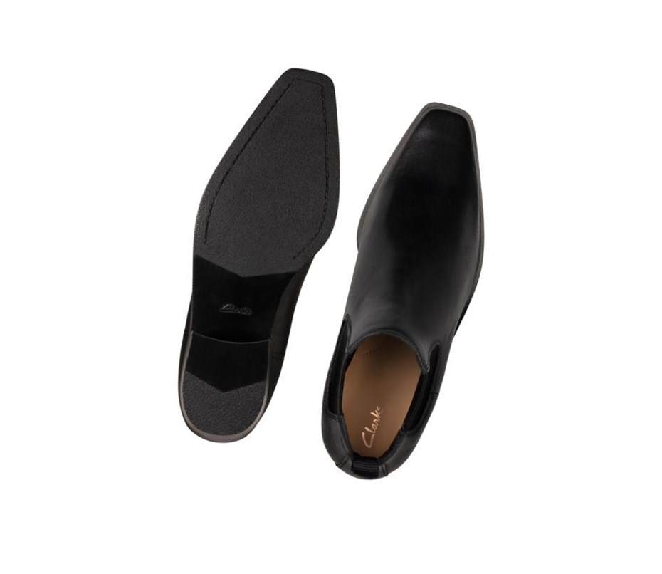 Clarks Alcina Top Leder Chelsea Boots Damen Schwarz | CHWO90514