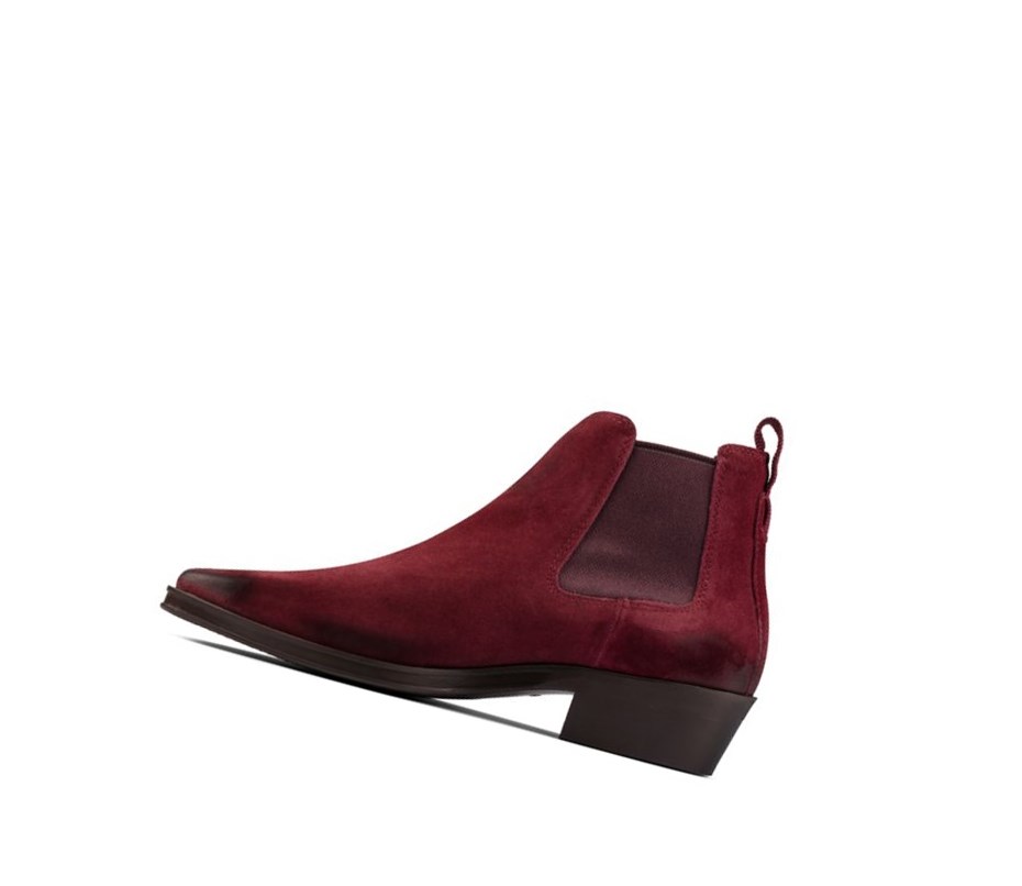 Clarks Alcina Top Wildleder Chelsea Boots Damen Tiefesrot | WDNV06145