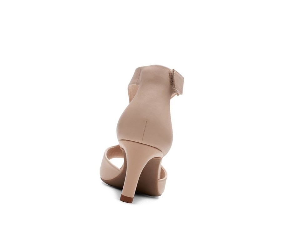Clarks Alice Flame Leder Sandalen Absatz Damen Hautfarbe | CBYO34186