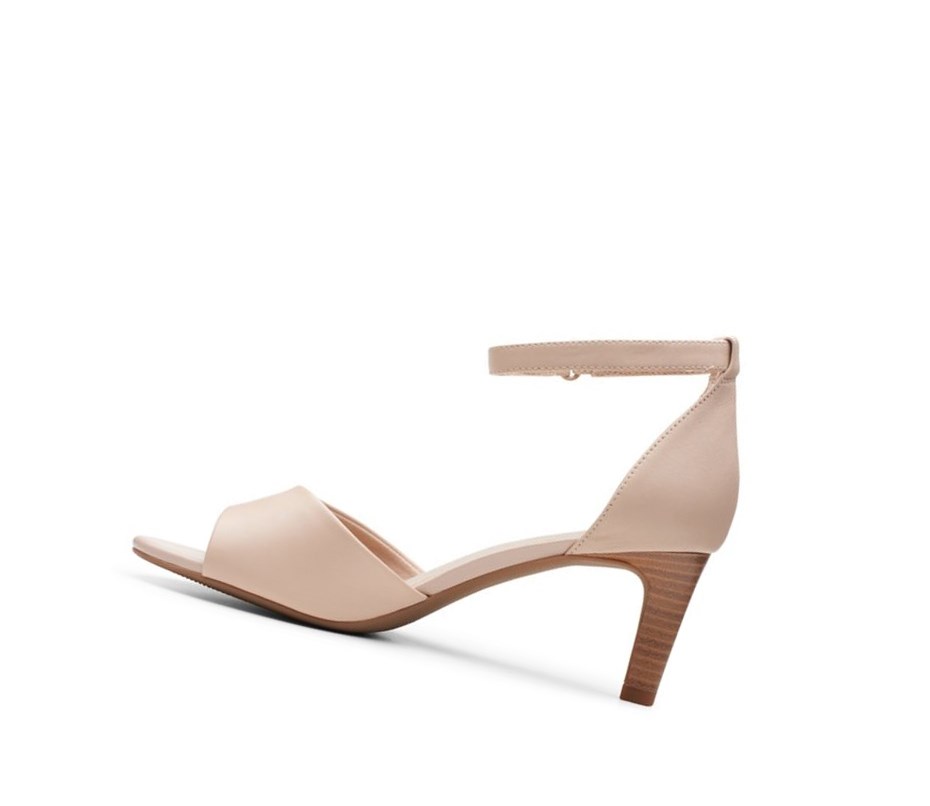 Clarks Alice Greta Leder Sandalen Absatz Damen Hautfarbe | FOEI39670