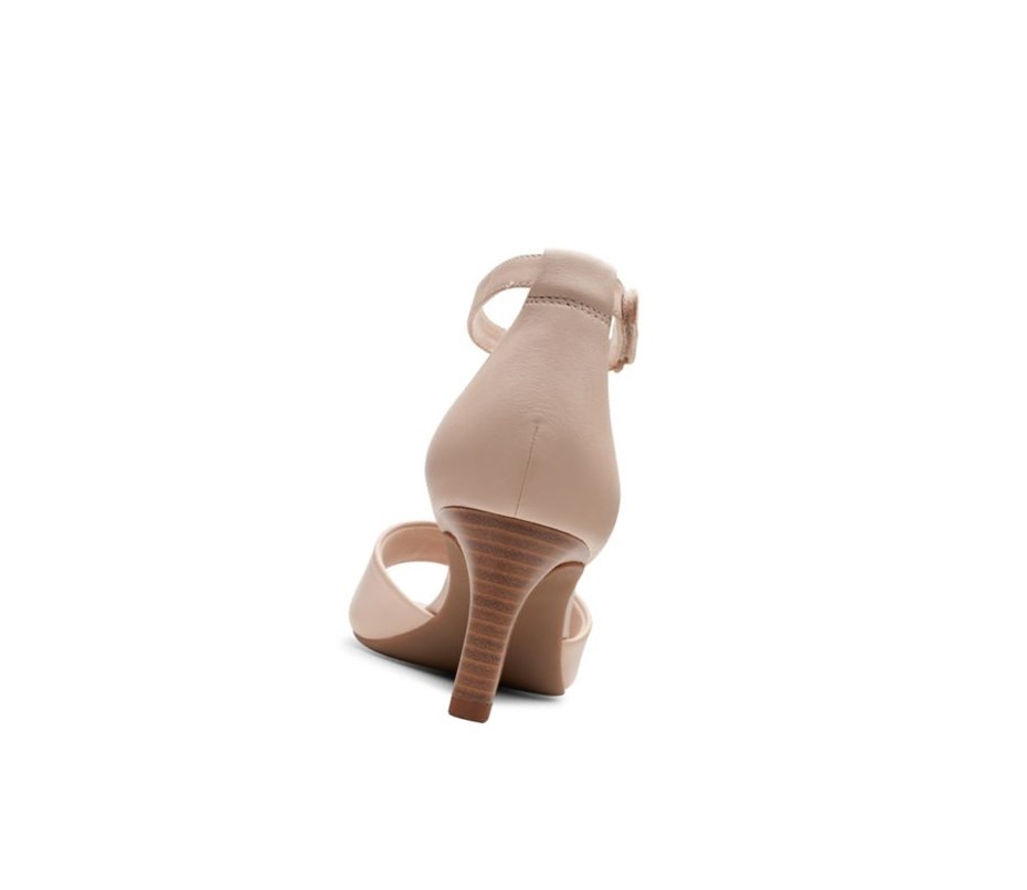 Clarks Alice Greta Leder Sandalen Absatz Damen Hautfarbe | FOEI39670