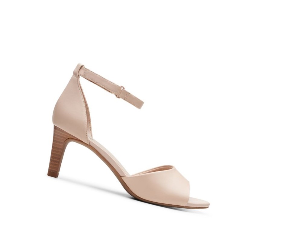 Clarks Alice Greta Leder Sandalen Absatz Damen Hautfarbe | FOEI39670