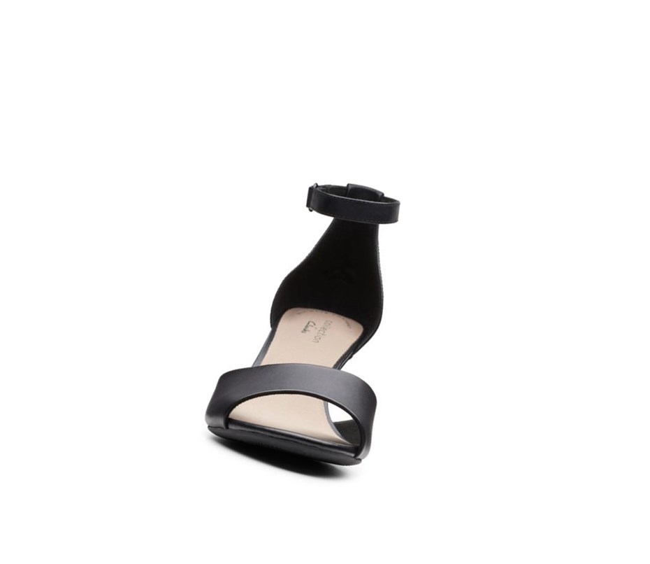 Clarks Alice Greta Leder Sandalen Absatz Damen Schwarz | LFGQ98435