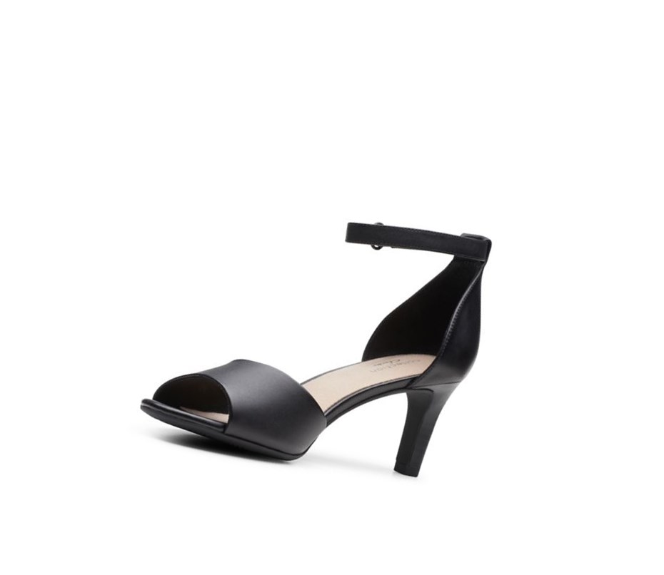 Clarks Alice Greta Leder Sandalen Absatz Damen Schwarz | LFGQ98435
