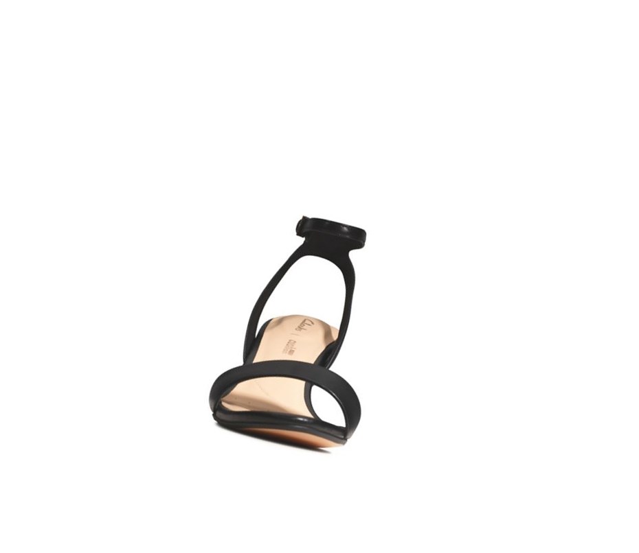 Clarks Amali Jewel Leder Sandalen Absatz Damen Schwarz | MWLN58094