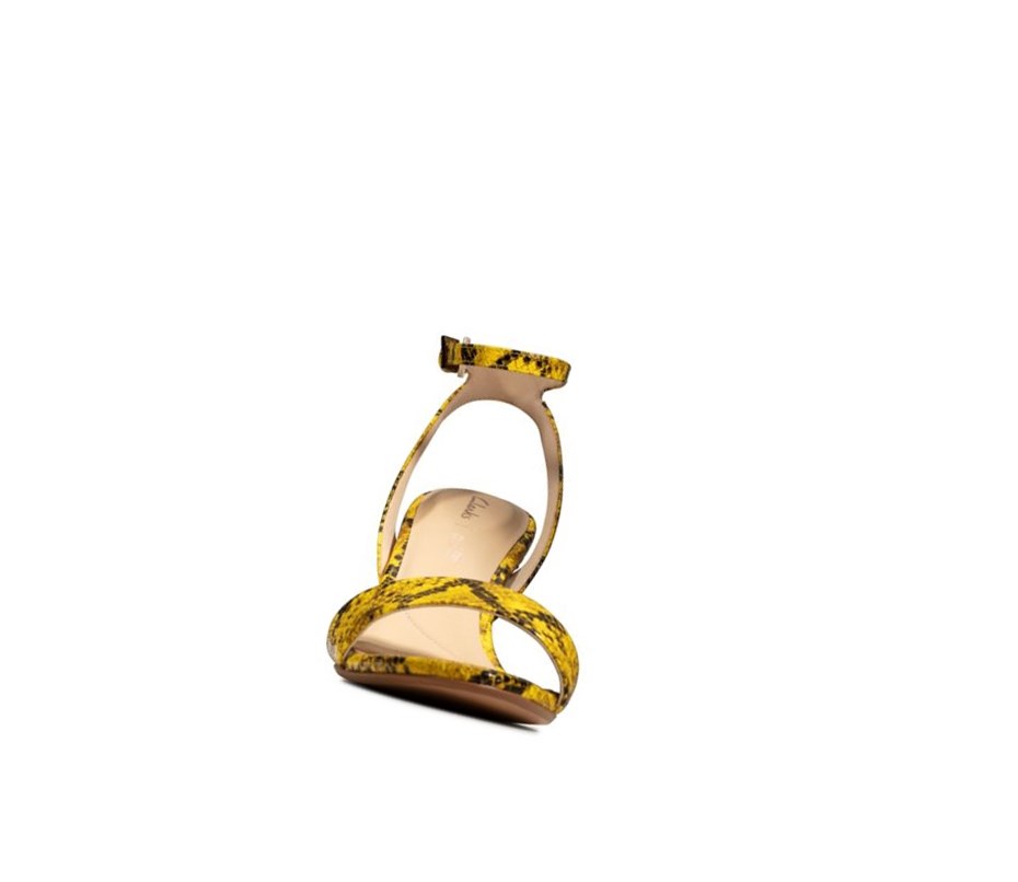 Clarks Amali Jewel Sandalen Absatz Damen Gelb Schlangenoptik | XESV39581