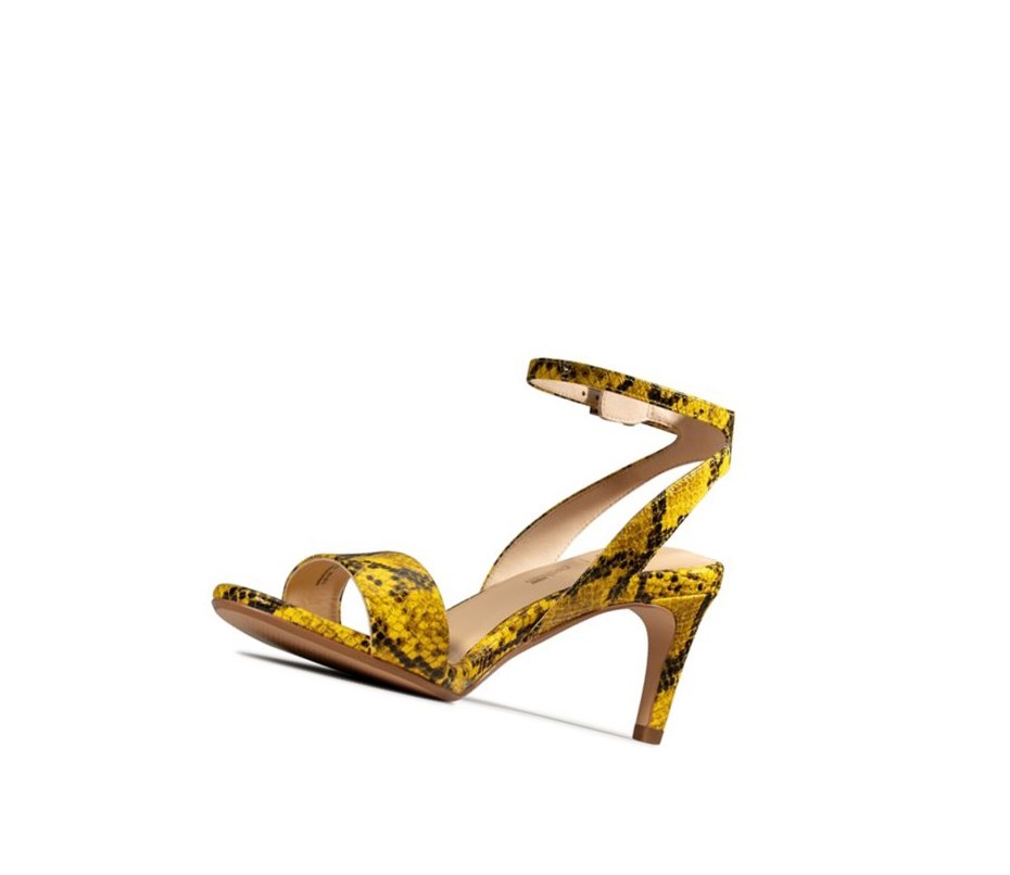 Clarks Amali Jewel Sandalen Absatz Damen Gelb Schlangenoptik | XESV39581