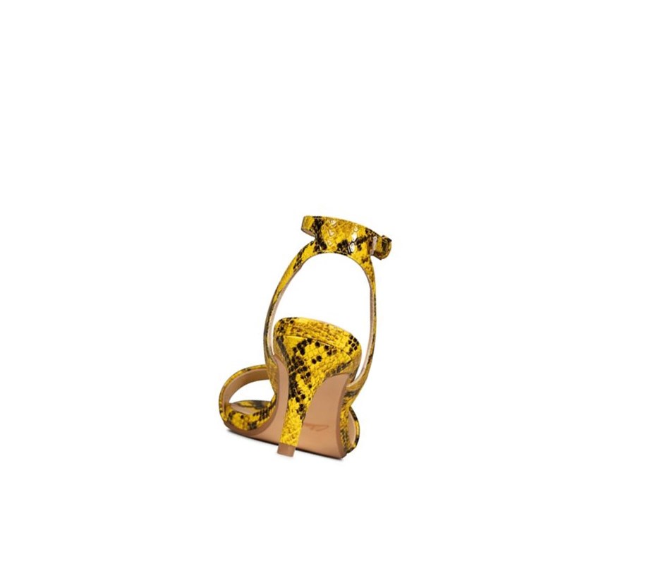 Clarks Amali Jewel Sandalen Absatz Damen Gelb Schlangenoptik | XESV39581