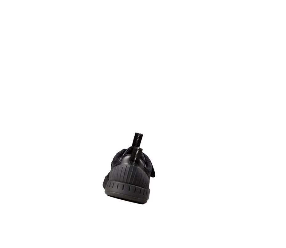 Clarks Apollo Step Leder Lederschuhe Jungen Schwarz | UXZS93162