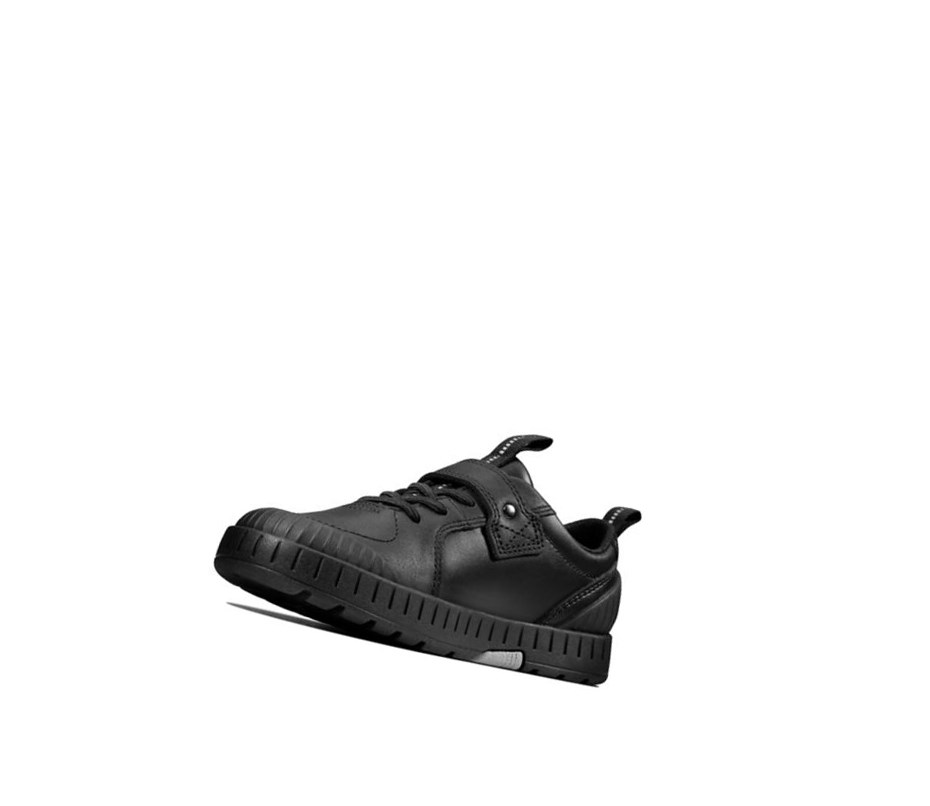 Clarks Apollo Step Leder Schulschuhe Mädchen Schwarz | AXFY09728
