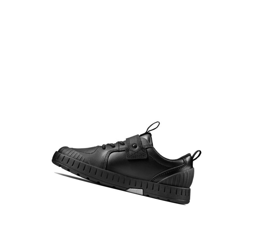 Clarks Apollo Step Leder Schulschuhe Mädchen Schwarz | AXFY09728