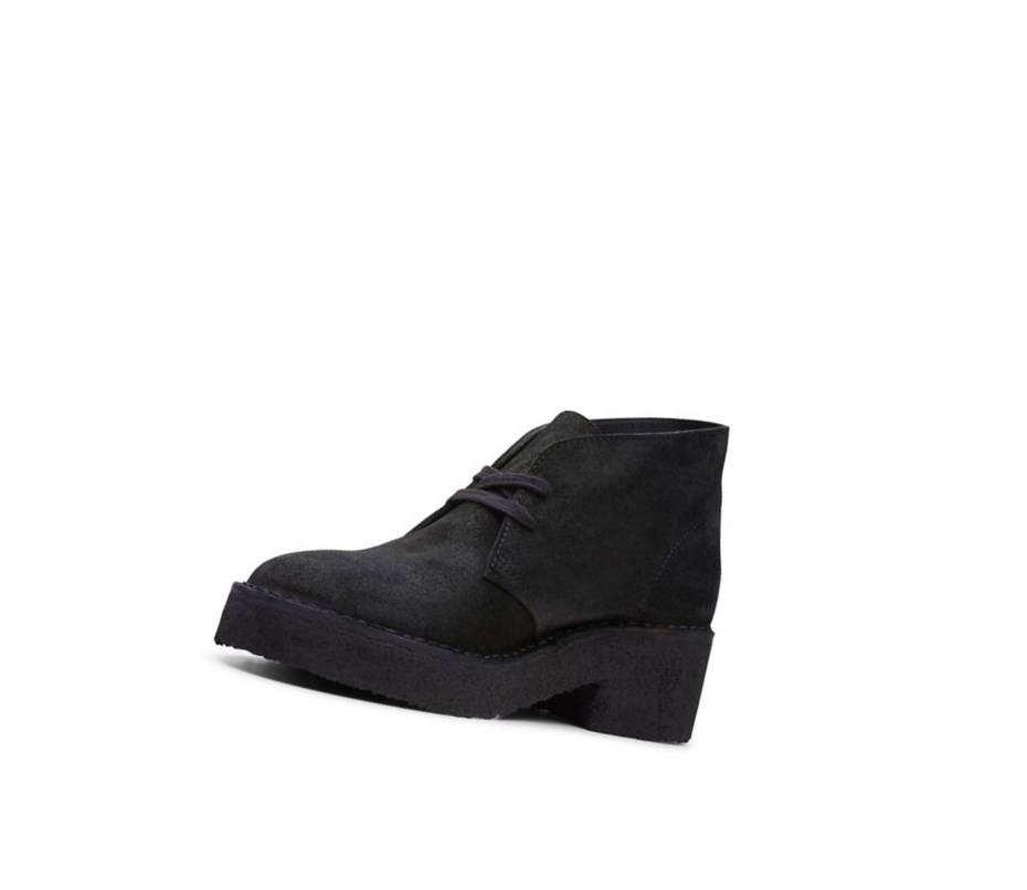 Clarks Arisa Wildleder Wüstenstiefel Damen Schwarz | ULPO83704