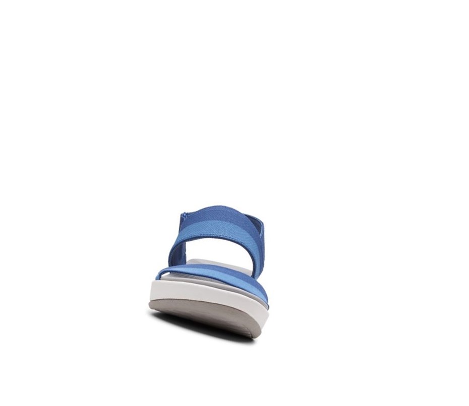 Clarks Arla Jacory Keilabsatz Sandalen Damen Indigo | SHJD13572