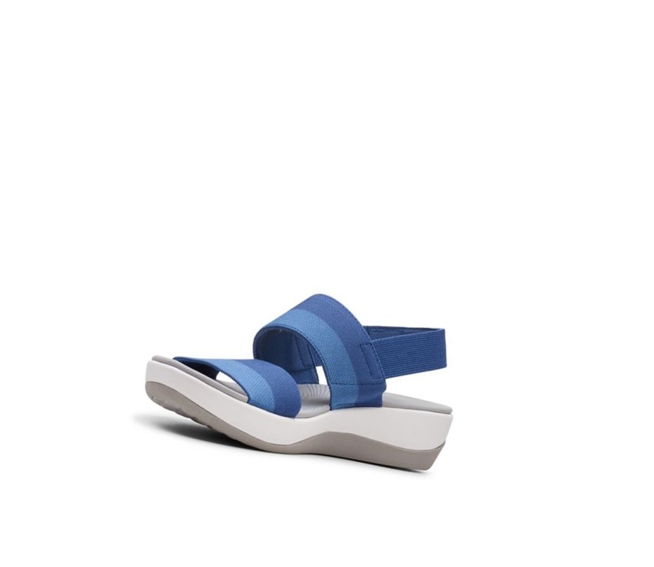 Clarks Arla Jacory Keilabsatz Sandalen Damen Indigo | SHJD13572