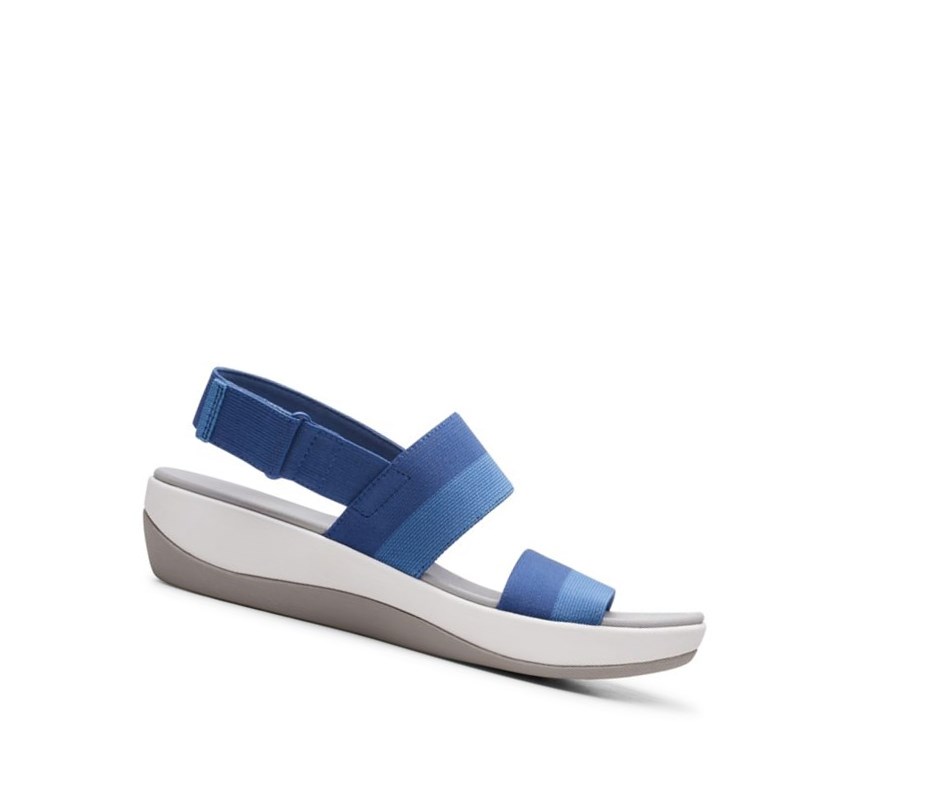 Clarks Arla Jacory Keilabsatz Sandalen Damen Indigo | SHJD13572
