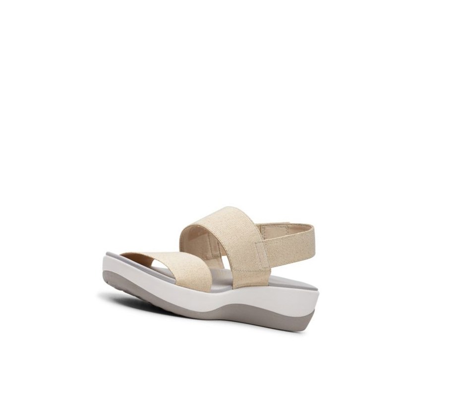 Clarks Arla Jacory Keilabsatz Sandalen Damen Hellgold | TMJB43206