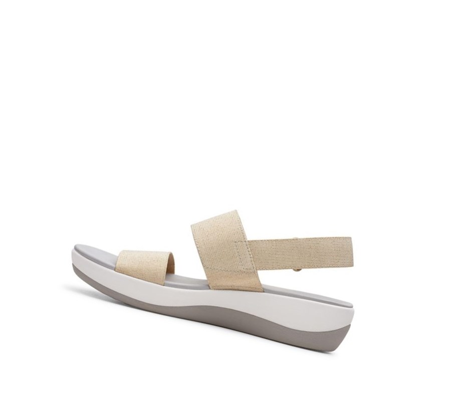 Clarks Arla Jacory Keilabsatz Sandalen Damen Hellgold | TMJB43206