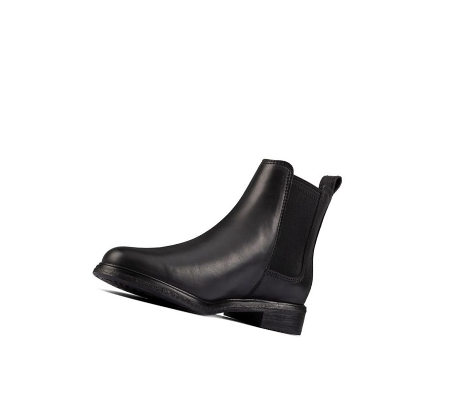 Clarks Arlo Leder Chelsea Boots Damen Schwarz | ZJQK72469